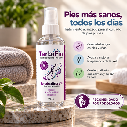 TerbiFin 8% – Tratamiento en Spray para Hongos en Uñas y Pies | 100 ml**